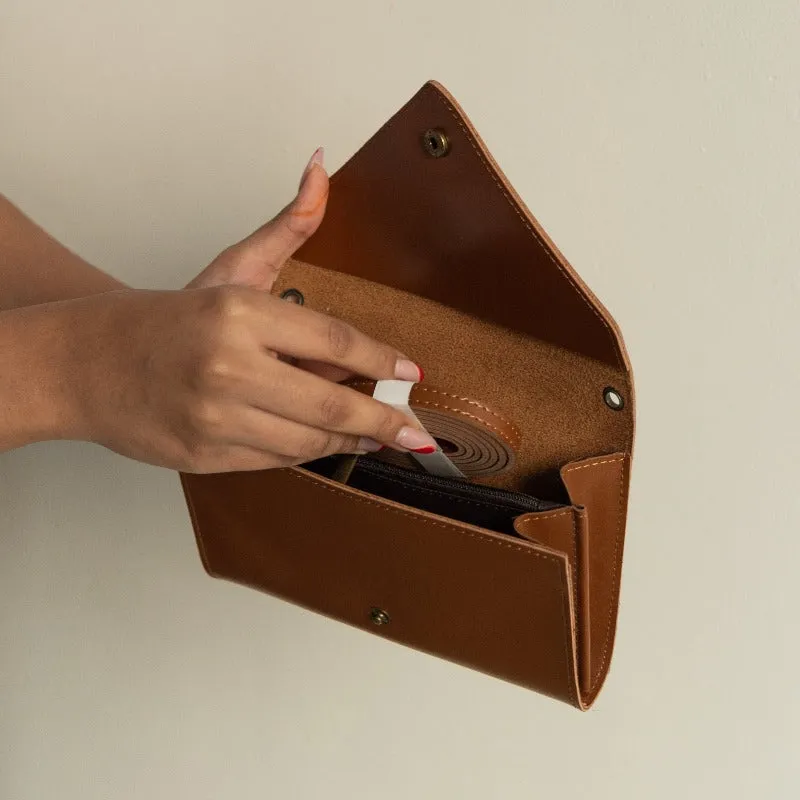 Vintage Leather Sling Clutch
