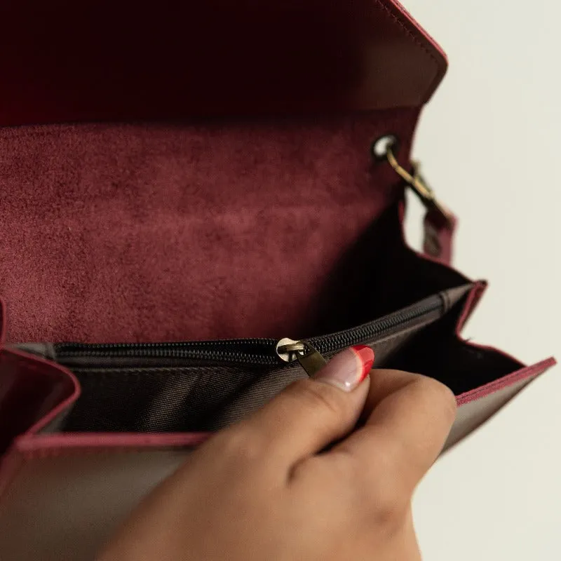Vintage Leather Sling Clutch