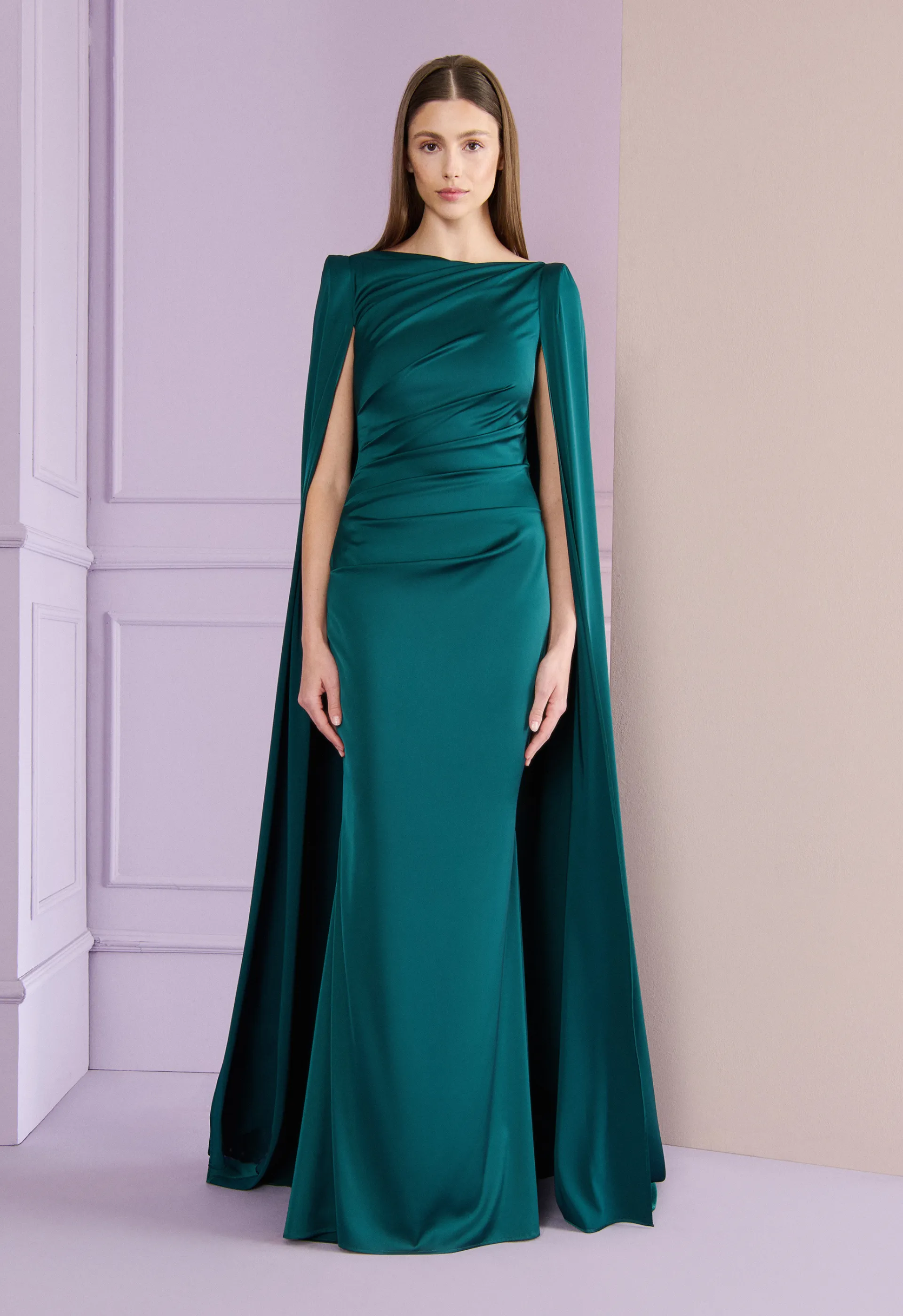 Voile satin gown