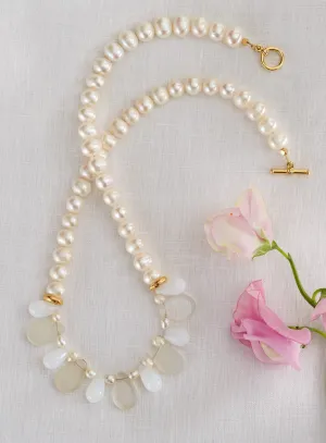 Wedding Glass and Pearl Necklace