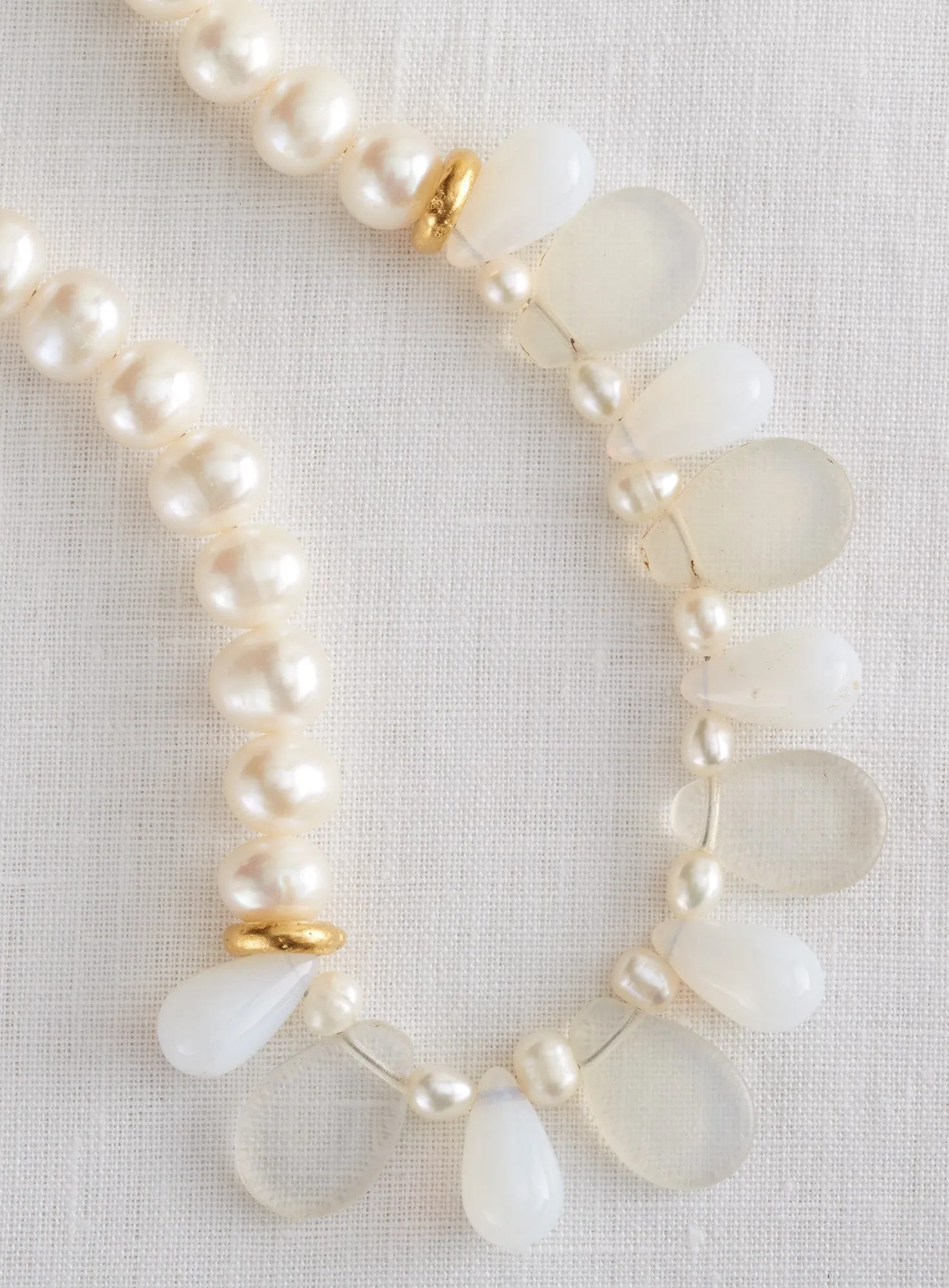 Wedding Glass Necklace and Earrings Set