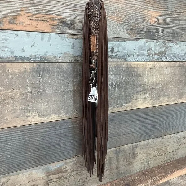 Western Mini Leather Fringe Strap 48" #24736
