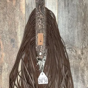 Western Mini Leather Fringe Strap 48" #24736