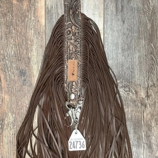 Western Mini Leather Fringe Strap 48" #24736