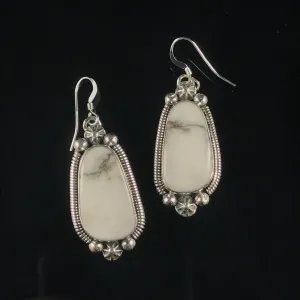 White Buffalo & Sterling Silver Earrings