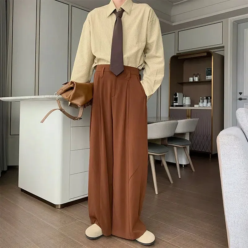 Wide-Leg High-Waist Casual Pants