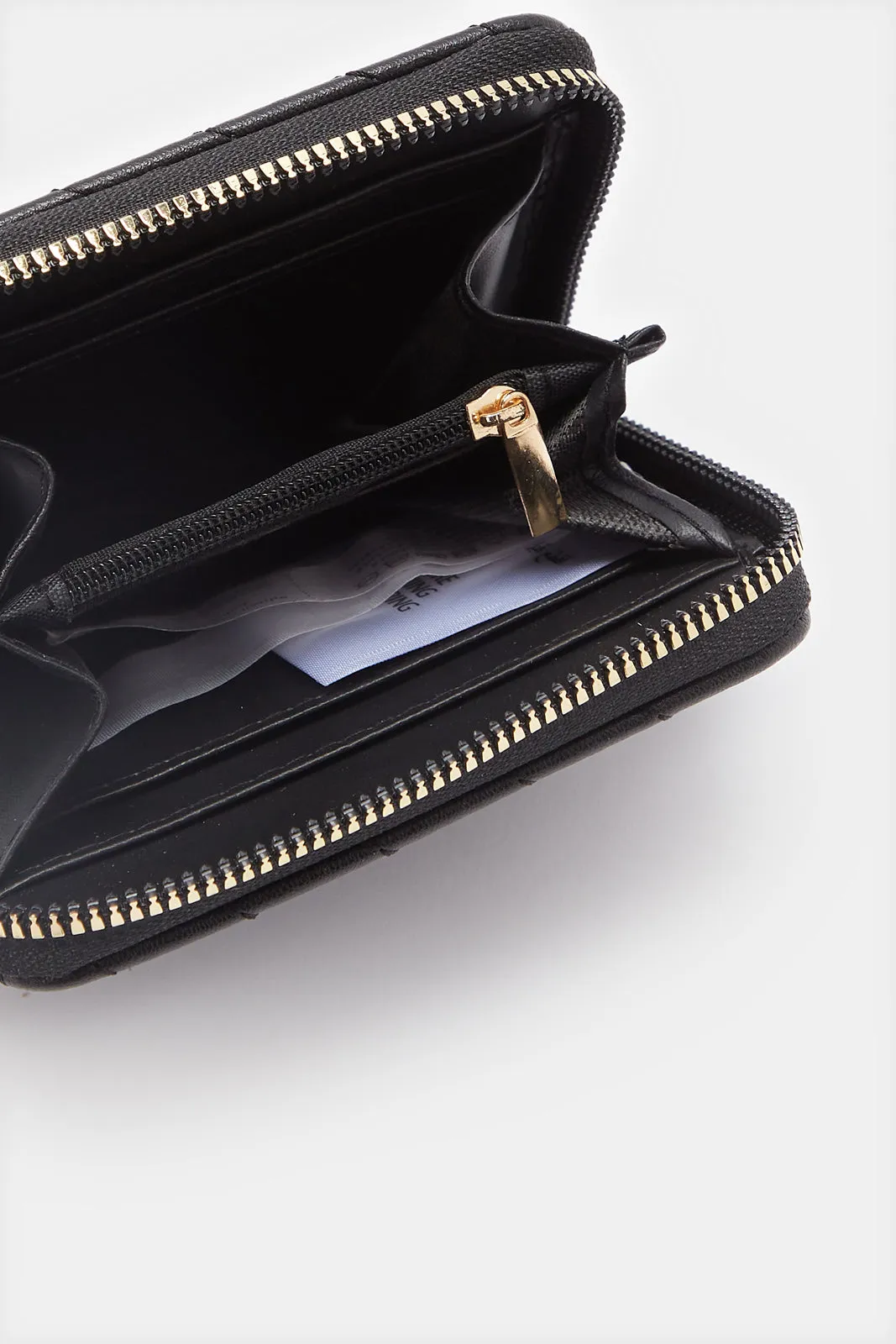 Women Black Textured Purse