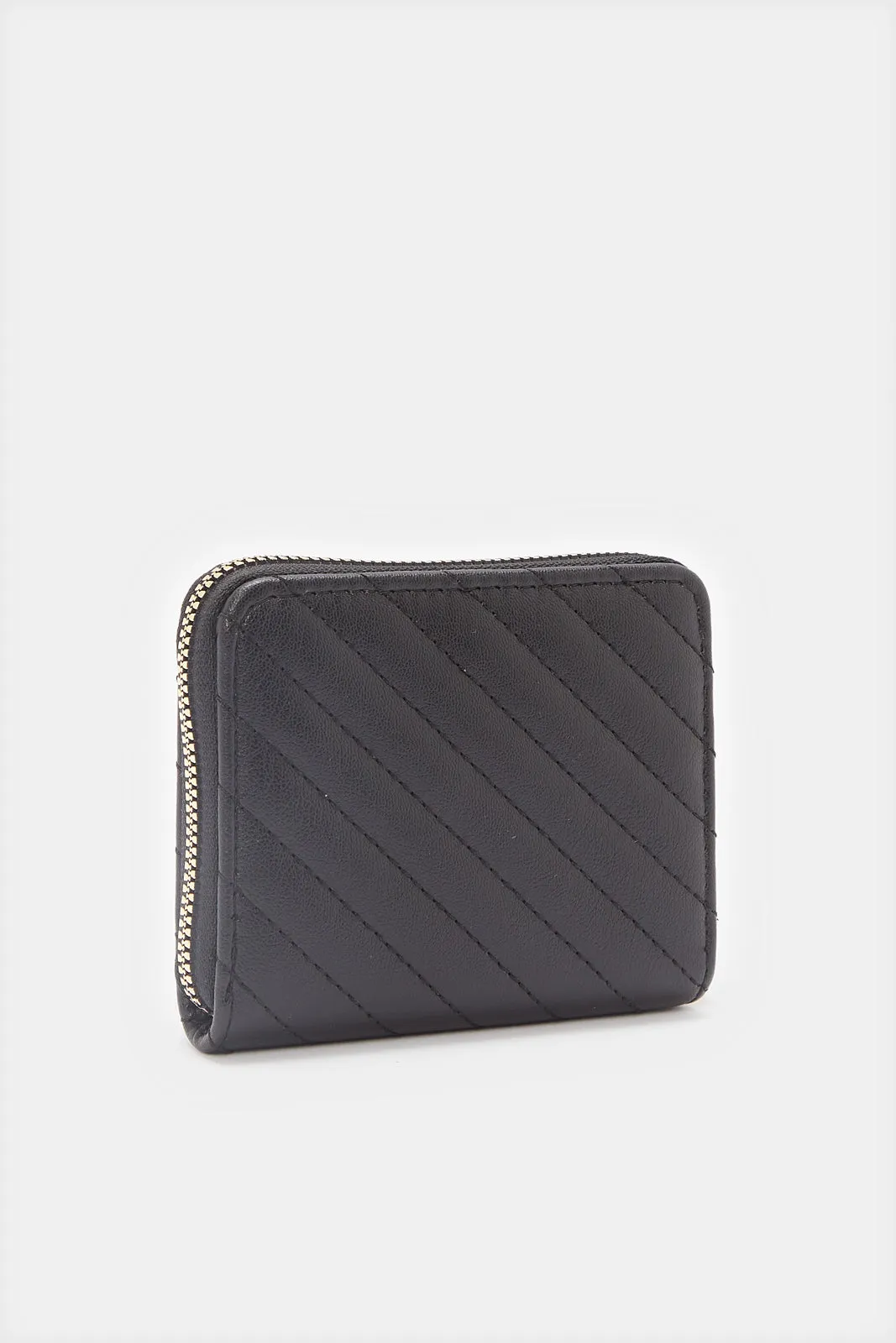 Women Black Textured Purse