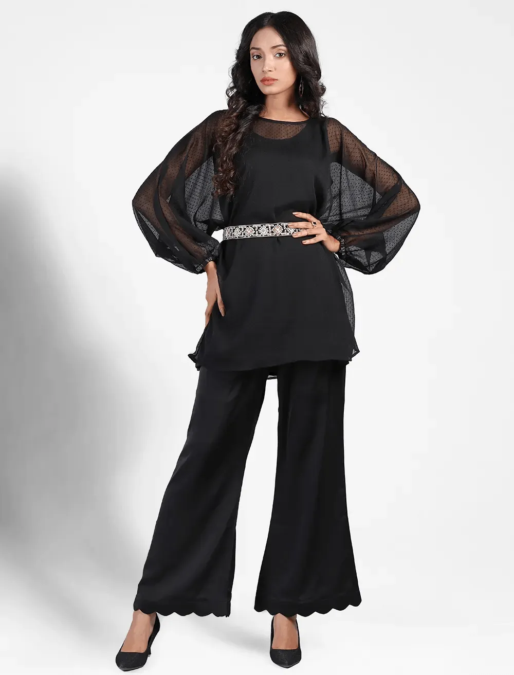 Zardozi Worked Kimono Set
