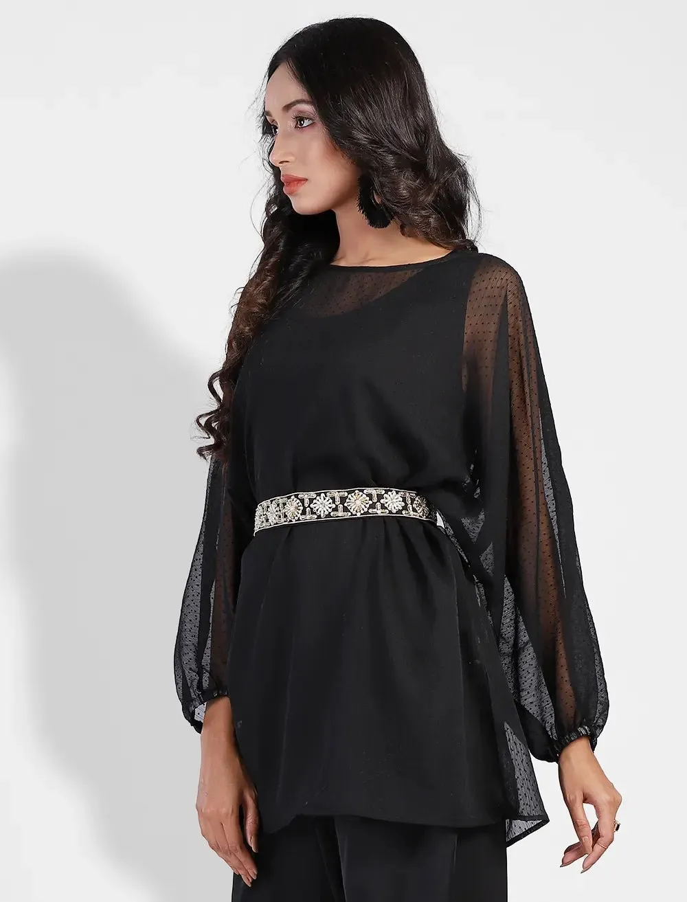 Zardozi Worked Kimono Set