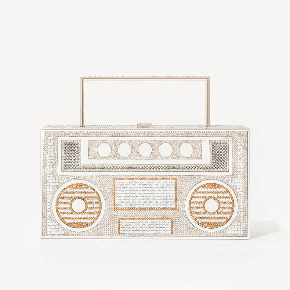 Zonique Élysées Gold Diamond Cassette Tape Evening Bag